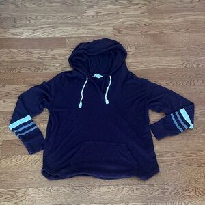 Market & Spruce Plum Hoodie with White and Grey Accents